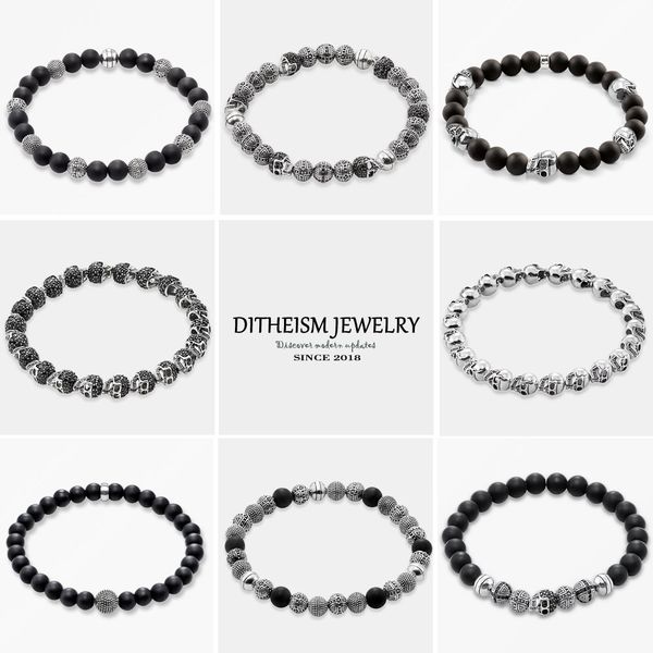 strand bracelets silver skull beads, 2018 new blackened silver fashion jewelry punk gift for men boy women girls, Black
strand bracelets silver skull beads, 2018 new blackened silver fashion jewelry punk gift for men boy women girls, Black