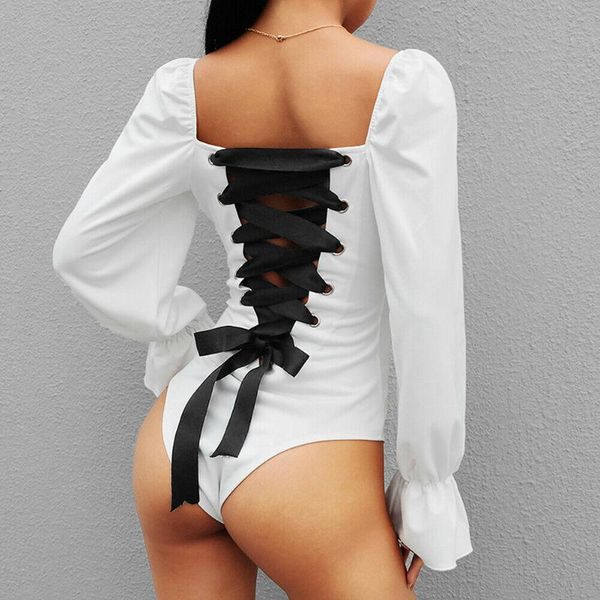 women's jumpsuits & rompers women elegant square neck long puff sleeve back hollow out backless leotard bodycon bodysuit casual solid c, Black;white
women's jumpsuits & rompers women elegant square neck long puff sleeve back hollow out backless leotard bodycon bodysuit casual solid c, Black;white