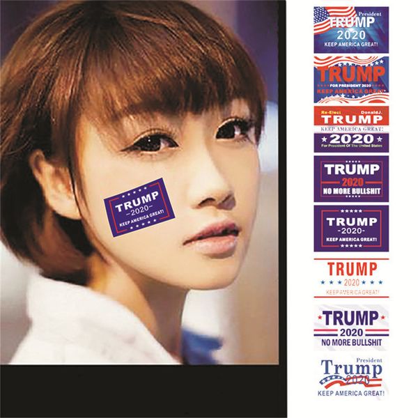 Donald Trump 2020 Face Stickers Letter Keep America Great Again Body Sticker Car Wall Decala Stickers American Election Party Favors E3306