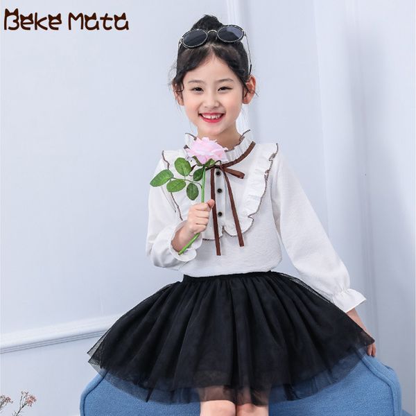 school girl blouse long sleeve 2019 spring kids blouses for girls ruffle teenage white school uniform children clothes 5-13 year, White;black
school girl blouse long sleeve 2019 spring kids blouses for girls ruffle teenage white school uniform children clothes 5-13 year, White;black