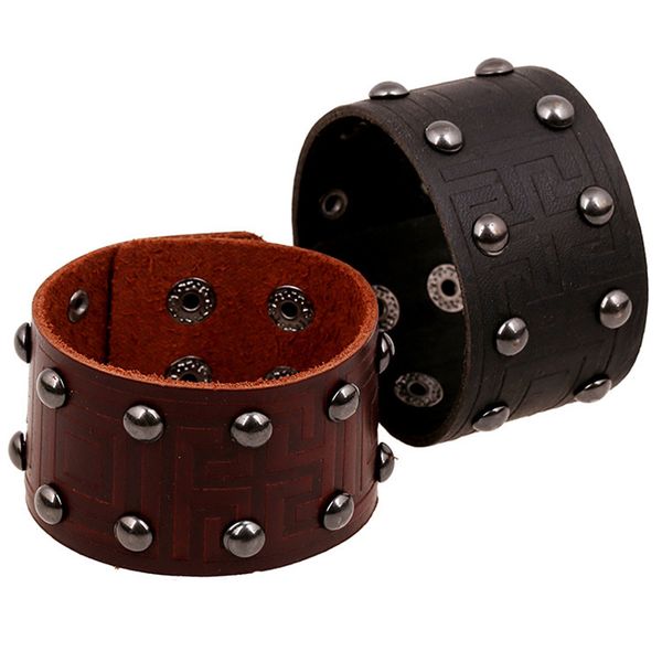 men women popular steampunk style real leather black and brown bracelet, Golden;silver
men women popular steampunk style real leather black and brown bracelet, Golden;silver