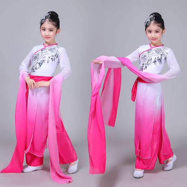children's classical chinese costumes yangko dance costumes umbrella fan dance chinese style sleeves girls practice clothing, Black;red
children's classical chinese costumes yangko dance costumes umbrella fan dance chinese style sleeves girls practice clothing, Black;red