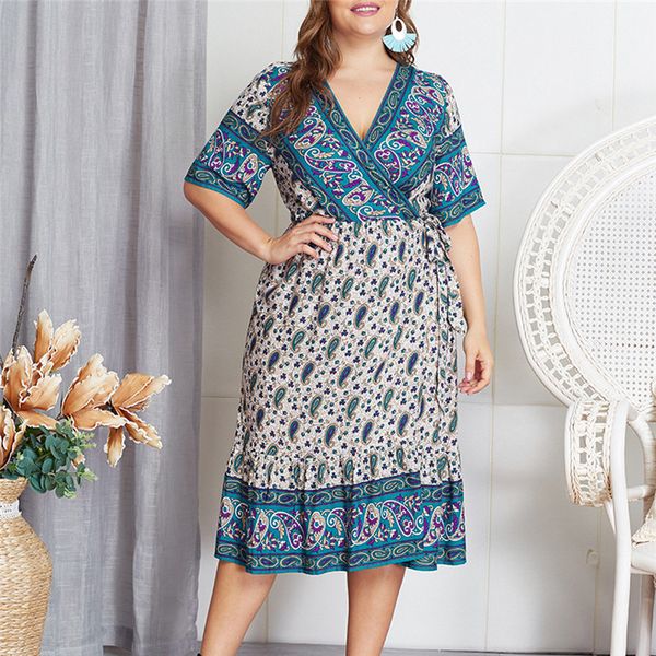 dress plus size women v-neck floral print short sleeve dress holiday summer fashion loose plus size spring summer, Black;gray
dress plus size women v-neck floral print short sleeve dress holiday summer fashion loose plus size spring summer, Black;gray