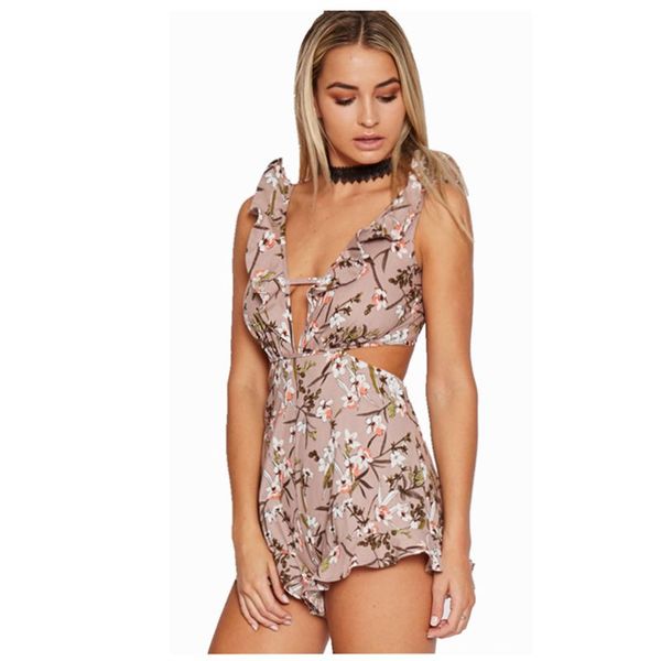 new printing v collar deer back with lotus leaf bohemian print playsuits 80958, Black;white
new printing v collar deer back with lotus leaf bohemian print playsuits 80958, Black;white