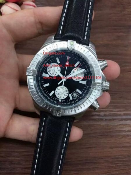 wristwatches 44mm quartz chronograph black dial stainless steel mens men's watch watches leather strap bands, Slivery;brown
wristwatches 44mm quartz chronograph black dial stainless steel mens men's watch watches leather strap bands, Slivery;brown