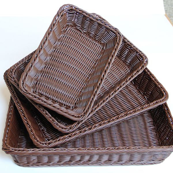 4 sizes handmade pp imitation rattan bread basket fruit food storage basket rectangular fruit tray serving bread snack candy tray
4 sizes handmade pp imitation rattan bread basket fruit food storage basket rectangular fruit tray serving bread snack candy tray
