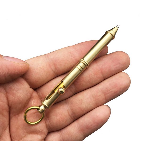 handmade brass pull bolt type key chain ball pen w/ key ring signature pen outdoor portable write edc tool
handmade brass pull bolt type key chain ball pen w/ key ring signature pen outdoor portable write edc tool