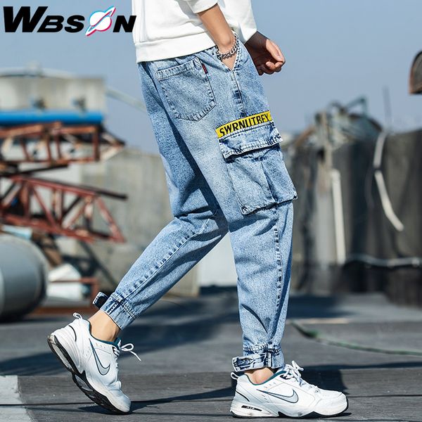 wbson fashion brand jeans men's hip hop style fit jeans elastic waist pockets cargo denim trousers male cargo pants yyxk33, Blue
wbson fashion brand jeans men's hip hop style fit jeans elastic waist pockets cargo denim trousers male cargo pants yyxk33, Blue