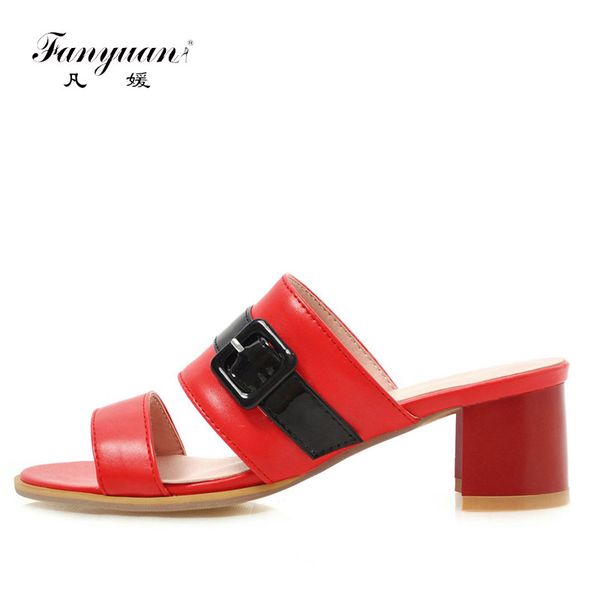 fanyuan fashion mixed colors summer slippers leisure belt buckle decoration outside sandals square high heel shoes women slides, Black
fanyuan fashion mixed colors summer slippers leisure belt buckle decoration outside sandals square high heel shoes women slides, Black