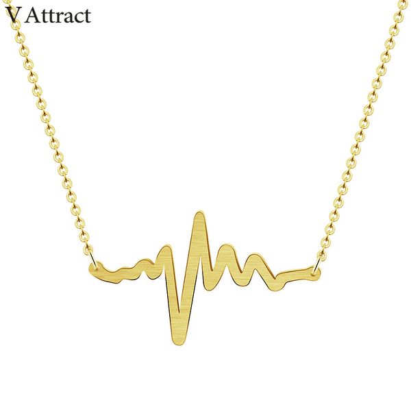 v attract maxi choker 2018 rose gold ketting unique heartbeat necklace for women stainless steel jewelry fun ecg charm kolye, Silver
v attract maxi choker 2018 rose gold ketting unique heartbeat necklace for women stainless steel jewelry fun ecg charm kolye, Silver