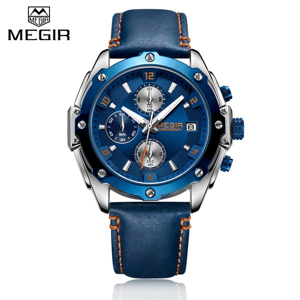 megir chronograph men watch relogio masculino blue leather business quartz watch clock men sports army wrist watches, Slivery;brown
megir chronograph men watch relogio masculino blue leather business quartz watch clock men sports army wrist watches, Slivery;brown