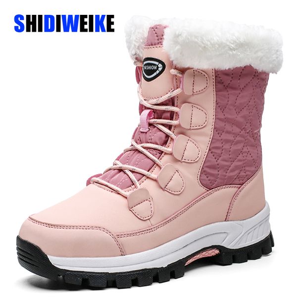 women boots waterproof outdoor winter shoes women snow boots platform keep warm ankle with thick fur heels botas mujer, Black
women boots waterproof outdoor winter shoes women snow boots platform keep warm ankle with thick fur heels botas mujer, Black