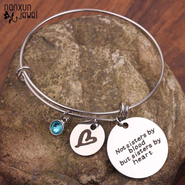not sisters by blood but sisters by heart"birthstone bangle bracelets stainless steel charm bracelet for women friendship gift, White
not sisters by blood but sisters by heart"birthstone bangle bracelets stainless steel charm bracelet for women friendship gift, White