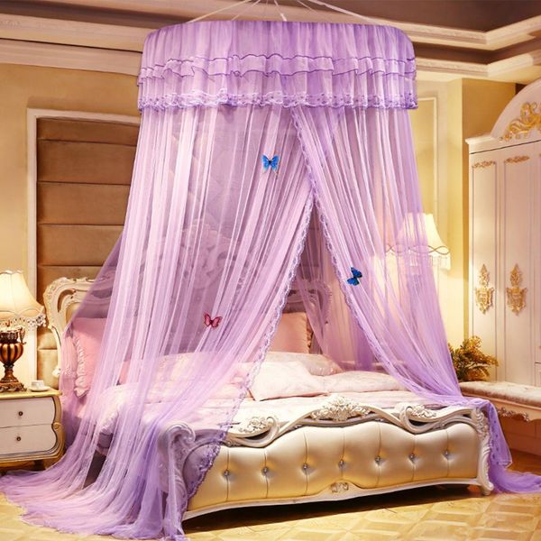 yazi elegant mosquito net bed queen king canopy single double bed circular repellent tent insect reject canopy curtain