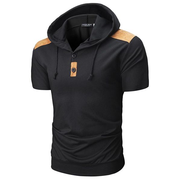 men hooded casual t-shirts fashion short sleeve streetwear tees male slim fit t-shirts breathable, White;black
men hooded casual t-shirts fashion short sleeve streetwear tees male slim fit t-shirts breathable, White;black