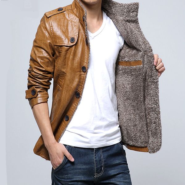 winter leather jacket men 2019 winter wind-resistant keep warm fashion single-breasted solid color casual motorcycle jacket, Black
winter leather jacket men 2019 winter wind-resistant keep warm fashion single-breasted solid color casual motorcycle jacket, Black