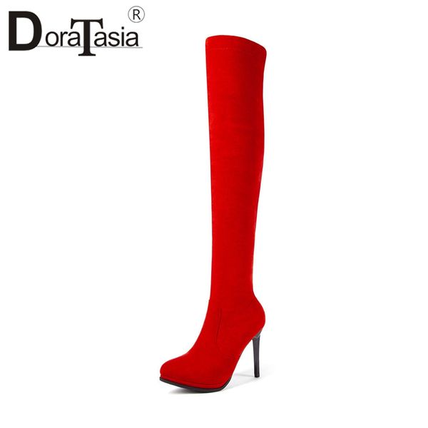 doratasia popular platform large size pointed toe 10.5cm super thin high heels solid over-the-knee zip ladies boots fur addable, Black
doratasia popular platform large size pointed toe 10.5cm super thin high heels solid over-the-knee zip ladies boots fur addable, Black