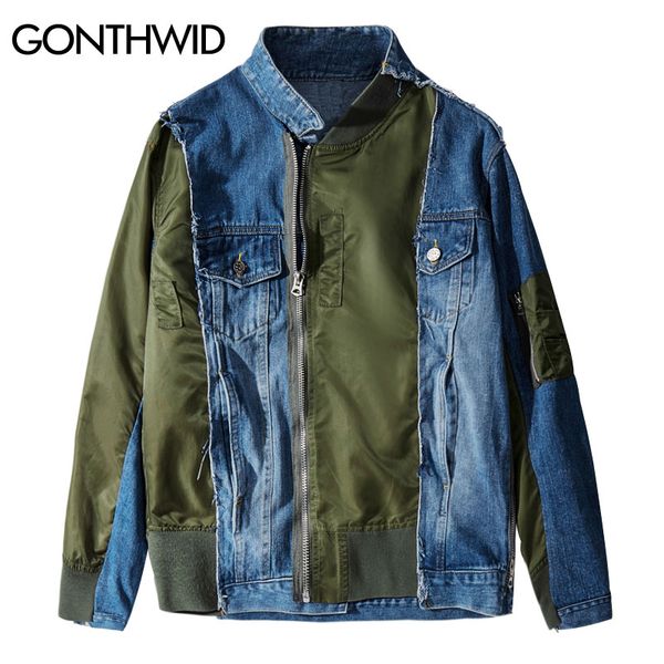 gonthwid patchwork zip up denim jackets hip hop hipster punk rock denim jeans jacket outwear motorcycle jacket coat streetwear, Black;brown
gonthwid patchwork zip up denim jackets hip hop hipster punk rock denim jeans jacket outwear motorcycle jacket coat streetwear, Black;brown