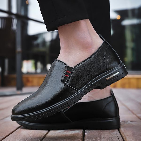 men's shoes genuine leather brand spring autumn breathable business casual loafers shoes formal lightweight simple adulto, Black
men's shoes genuine leather brand spring autumn breathable business casual loafers shoes formal lightweight simple adulto, Black