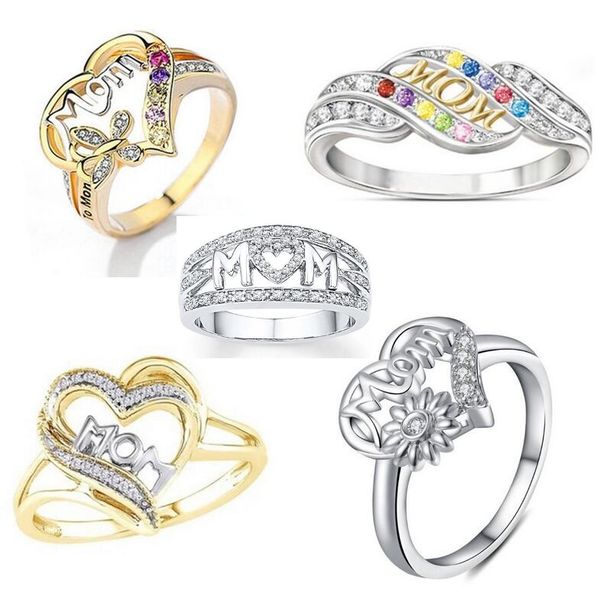 new love mom ring mother gift with rhinestone letter heart rose gold silver color women jewelry mother's day gift, Golden;silver
new love mom ring mother gift with rhinestone letter heart rose gold silver color women jewelry mother's day gift, Golden;silver