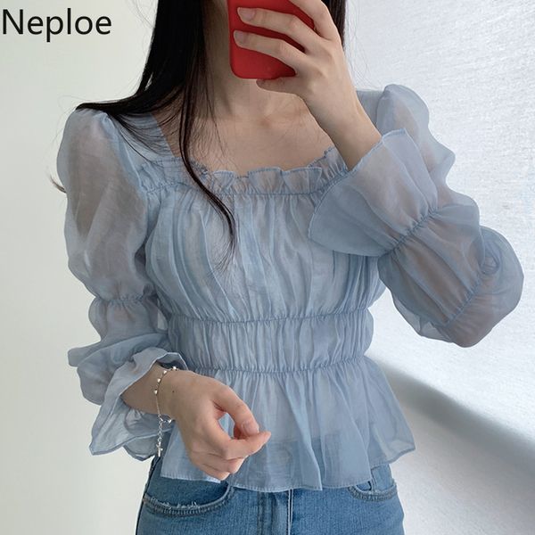 neploe transparent blouse women solid square collar flare sleeve ladies blusa shirts fashion sweet slim fit female 1b635, White
neploe transparent blouse women solid square collar flare sleeve ladies blusa shirts fashion sweet slim fit female 1b635, White