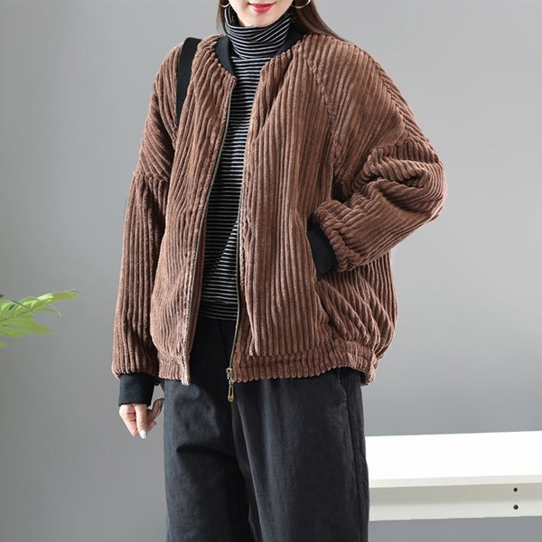 0.81kg women cotton padded corduroy jacket outwear coat big loose thick for autumn winter retro vintage fashion az68201721, Black
0.81kg women cotton padded corduroy jacket outwear coat big loose thick for autumn winter retro vintage fashion az68201721, Black