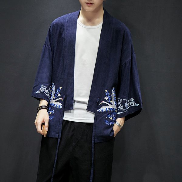new kimono cardigan men chinese streetwear vintage embroidery jackets plus size 5xl open retro long sleeve hip hop loose clothes, White;black
new kimono cardigan men chinese streetwear vintage embroidery jackets plus size 5xl open retro long sleeve hip hop loose clothes, White;black