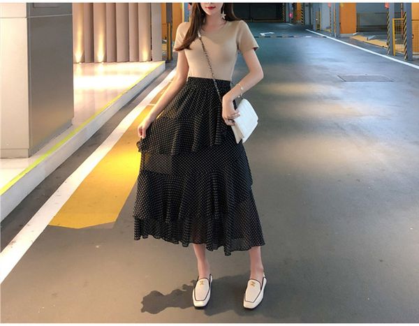women's irregular ruffled beach long skirt polka dot high waist boho a-line maxi skirt women 2020 spring summer bohemian skirts, Black
women's irregular ruffled beach long skirt polka dot high waist boho a-line maxi skirt women 2020 spring summer bohemian skirts, Black