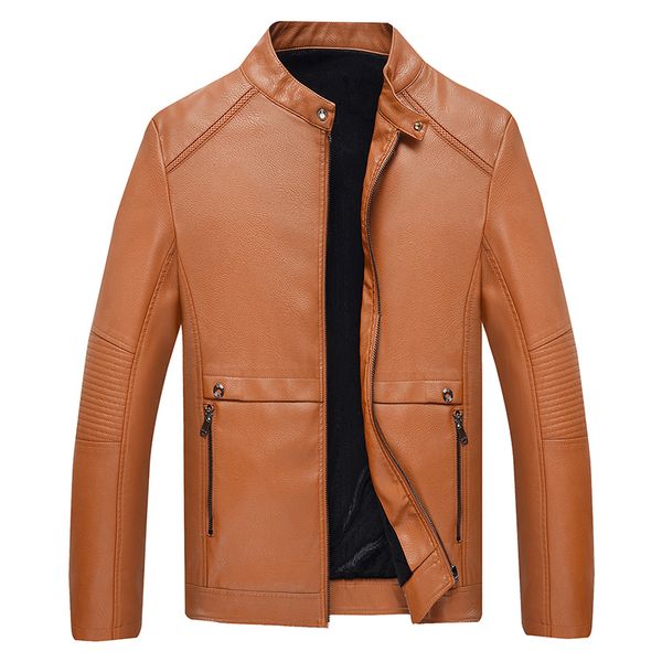 new leather jackets men autumn winter leather clothing clothes men jackets male business casual coats, Black