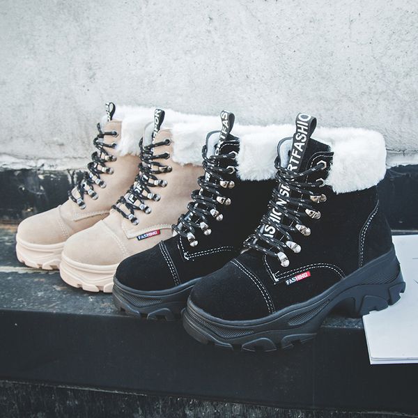 winter 2019 velveted martin boots, high-heeled cotton shoes, thick-soled outdoor recreational sports women's shoes, snowy boots, Black
winter 2019 velveted martin boots, high-heeled cotton shoes, thick-soled outdoor recreational sports women's shoes, snowy boots, Black