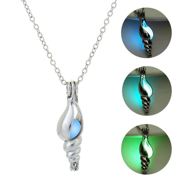 2019 noctilucent pearl necklace personality hollow out conch diy pendeloque cut halloween novel luminescence ornaments, Silver
2019 noctilucent pearl necklace personality hollow out conch diy pendeloque cut halloween novel luminescence ornaments, Silver