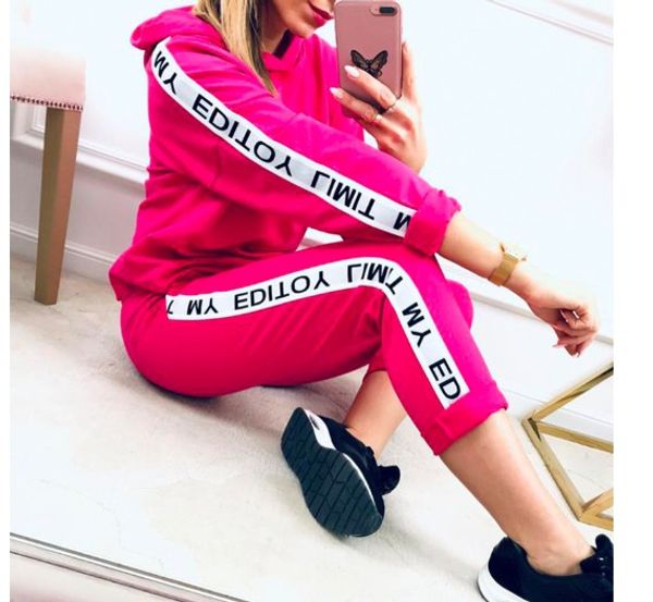 women's tracksuits womens europe and america hooded side letter printing casual suit female autumn winter two-piece, Gray
women's tracksuits womens europe and america hooded side letter printing casual suit female autumn winter two-piece, Gray