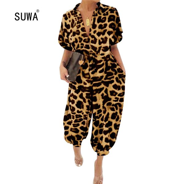 fashion retro office lady leopard print long jumpsuit 2020 summer streetwear women v neck short sleeve pocket rompers catsuit, Black;white
fashion retro office lady leopard print long jumpsuit 2020 summer streetwear women v neck short sleeve pocket rompers catsuit, Black;white