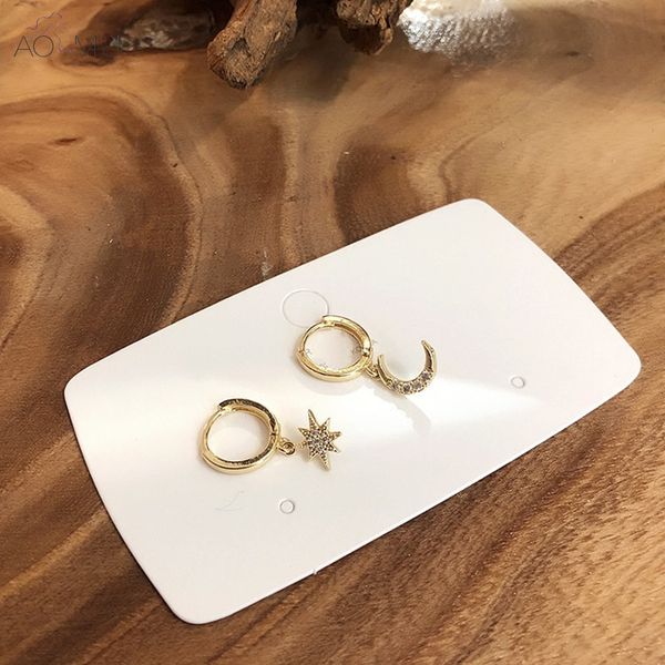 aomu trendy cute metal gold asymmetrical crystal zircon star moon hollow circle round loop hoop earrings for women girls gifts, Golden;silver
aomu trendy cute metal gold asymmetrical crystal zircon star moon hollow circle round loop hoop earrings for women girls gifts, Golden;silver