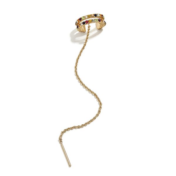 2020 new fashion minimal lady's colorful rhinestone chain ear cuff clips on earrings women's creative ear clips jewelry git, Silver
2020 new fashion minimal lady's colorful rhinestone chain ear cuff clips on earrings women's creative ear clips jewelry git, Silver