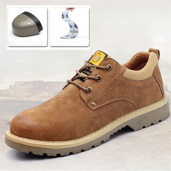 men genuine leather waterproof breathable work safety shoes steel toe cap anti-piercing men boots tactics hiking sneakers, Black;brown
men genuine leather waterproof breathable work safety shoes steel toe cap anti-piercing men boots tactics hiking sneakers, Black;brown