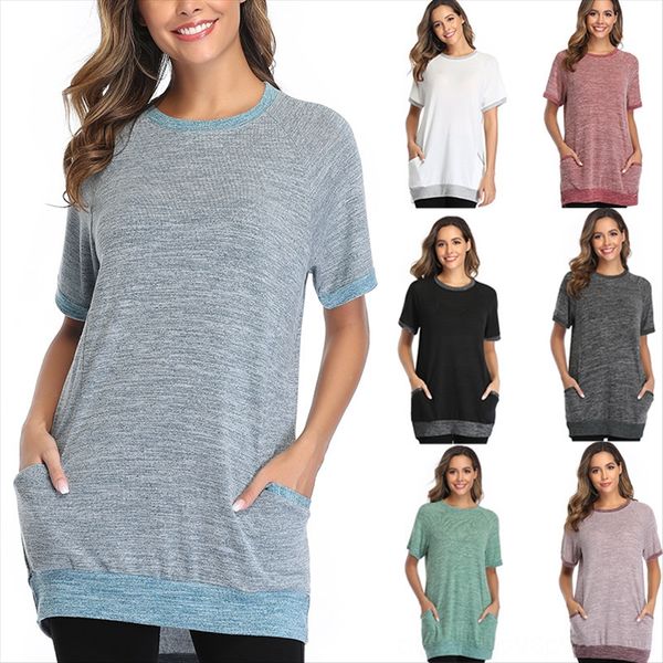 2020 summer women's round collar short sleeve pullover sports t-shirt sweatshirt sweatshirt, White
2020 summer women's round collar short sleeve pullover sports t-shirt sweatshirt sweatshirt, White
