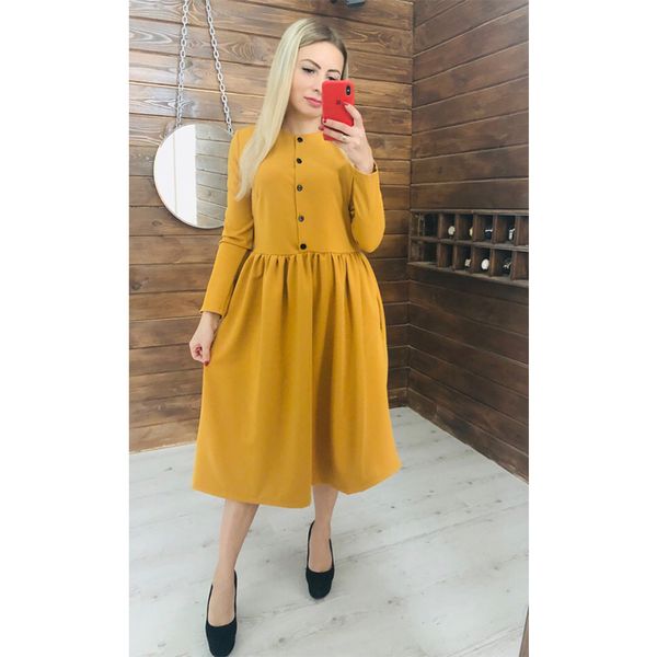 women autumn winter solid a line party dress ladies long sleeve o neck elegant dress 2019 loose fashion mid length party dress, Black;gray
women autumn winter solid a line party dress ladies long sleeve o neck elegant dress 2019 loose fashion mid length party dress, Black;gray