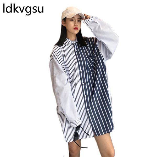women and blouse bf jaqueta feminino long striped shirts 2019 spring and autumn loose long sleeve vintage casual shirt f100, White
women and blouse bf jaqueta feminino long striped shirts 2019 spring and autumn loose long sleeve vintage casual shirt f100, White