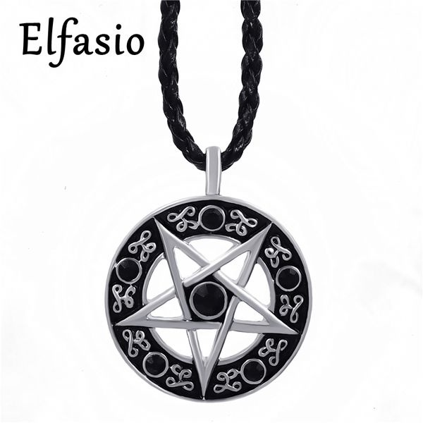 invert pentacle pentagram star mens pewter pendant with 24" choker necklace lp207a, Silver
invert pentacle pentagram star mens pewter pendant with 24" choker necklace lp207a, Silver