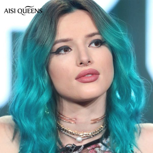 aisi queens synthetic ombre wig short water wave blue black pink natural wigs for black white women's 14" long false hair
aisi queens synthetic ombre wig short water wave blue black pink natural wigs for black white women's 14" long false hair