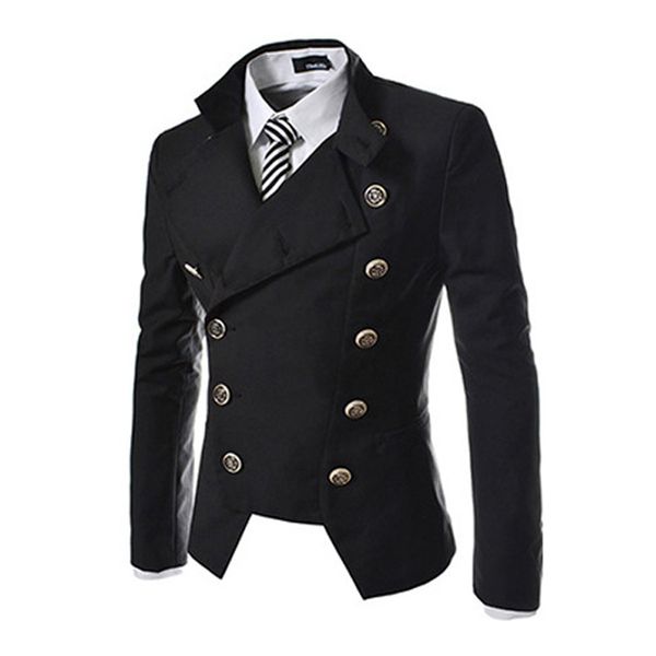 blazers autumn brand double breasted blazer men casual blazer cotton suit jackets blazers men slim fit jacket large size m -2xl, White;black 
blazers autumn brand double breasted blazer men casual blazer cotton suit jackets blazers men slim fit jacket large size m -2xl, White;black