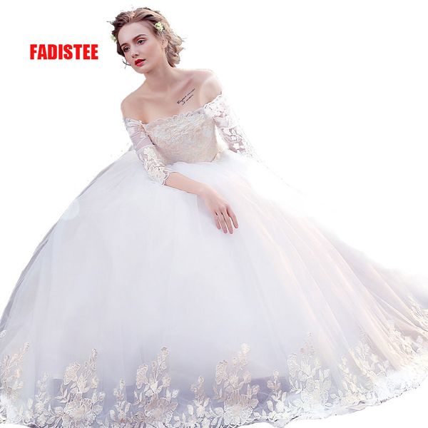 новое поступление элегантные свадебные платья кружева vestido де festa лодочка-аппликации три четверти рукава бесплатная доставка, White
новое поступление элегантные свадебные платья кружева vestido де festa лодочка-аппликации три четверти рукава бесплатная доставка, White