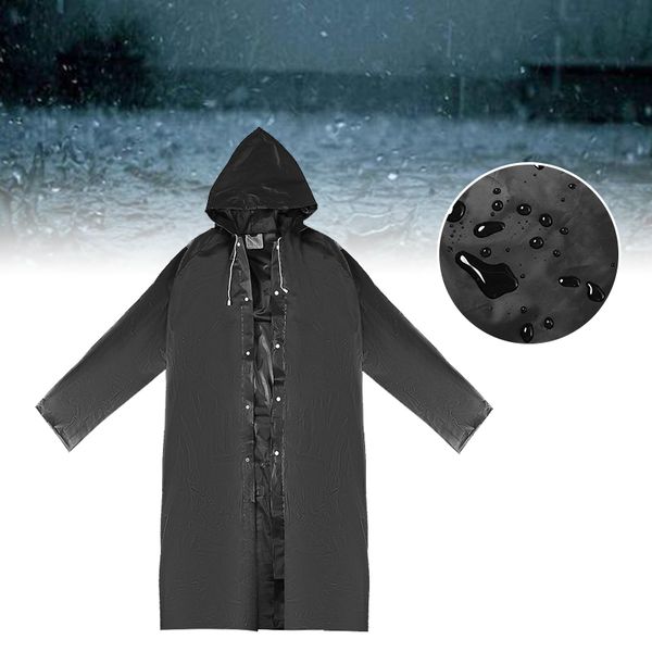 eva raincoat black long style portable outdoor hiking camping travel cloth long rain poncho with hat
eva raincoat black long style portable outdoor hiking camping travel cloth long rain poncho with hat