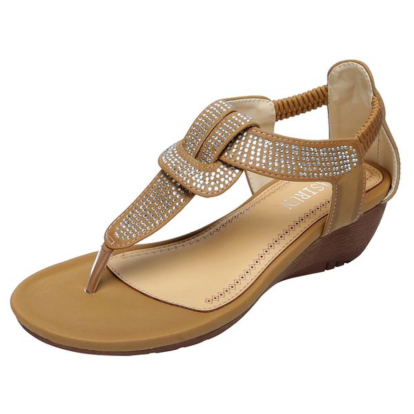 sagace women's sandals crystal bohemian elastic band ankle retro wedge round head beach roman sandals summer new style 2020, Black
sagace women's sandals crystal bohemian elastic band ankle retro wedge round head beach roman sandals summer new style 2020, Black