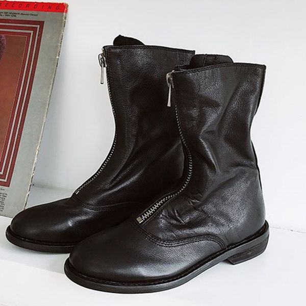 zip boots autumn shoes woman round toe botas mujer flat zapatos de mujer retro mid-calf ladies pumps fashion shoes, Black
zip boots autumn shoes woman round toe botas mujer flat zapatos de mujer retro mid-calf ladies pumps fashion shoes, Black