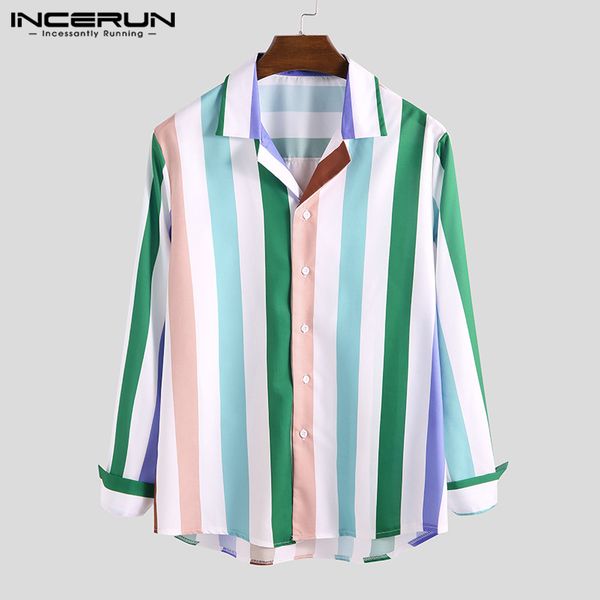 2019 autumn men casual shirt colorful striped button long sleeve fashion streetwear chic camisa hawaiian shirts men incerun, White;black
2019 autumn men casual shirt colorful striped button long sleeve fashion streetwear chic camisa hawaiian shirts men incerun, White;black
