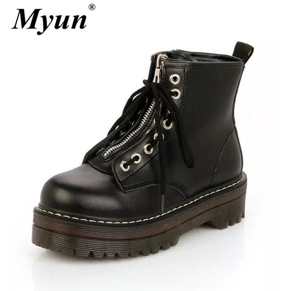 fashion zipper flat shoes woman high heel platform leather boots lace up women shoes ankle boots girls size 35-40, Black
fashion zipper flat shoes woman high heel platform leather boots lace up women shoes ankle boots girls size 35-40, Black