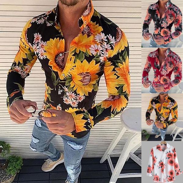 new men's floral shirt long sleeve casual shirt fashion sunflower 3d printed turn-down collar slim fit for mens clothing, White;black
new men's floral shirt long sleeve casual shirt fashion sunflower 3d printed turn-down collar slim fit for mens clothing, White;black