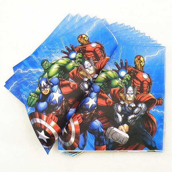 20pcs party supplies paper napkin cartoon superhero theme party for kids happy birthday decoration theme favors
20pcs party supplies paper napkin cartoon superhero theme party for kids happy birthday decoration theme favors